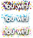 You win colour banners. Royalty Free Stock Photo