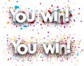 You win paper banners. Royalty Free Stock Photo
