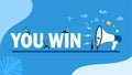 You win with Tiny People Character Concept Vector Illustration,