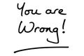 You are Wrong