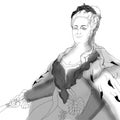 Realistic illustration of the Queen of Russia Catherine the Great