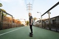 Yougn Girl Skateboard Outdoors Urban Concept