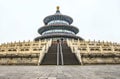 Yound Couple in front of the Temple of Heaven imperial complex of religious buildings in southeastern part of Beijing