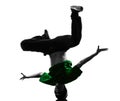 Young acrobatic break dancer breakdancing man silhouette Royalty Free Stock Photo