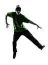 Young acrobatic break dancer breakdancing man silhouette Royalty Free Stock Photo
