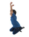 Young Active Happy Boy Jumping in The Air Royalty Free Stock Photo