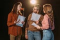 Actor and actress on rehearse with