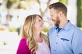 Enamoured Adult Caucasian Couple Portrait At a Park