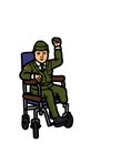 Veteran military person with disability on wheelchair Royalty Free Stock Photo