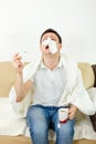 Young adult man suffering flu Royalty Free Stock Photo