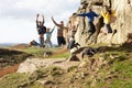 Young adults on country walk Royalty Free Stock Photo