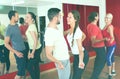 Young adults dancing in a studio Royalty Free Stock Photo