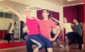 Young adults dancing in a studio Royalty Free Stock Photo