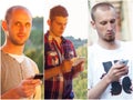 Young adults using smarphones