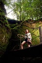 A young adventurer in the jungle Royalty Free Stock Photo