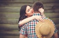 Young affectionate couple kissing tenderly Royalty Free Stock Photo