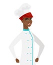 Young african-american angry chef screaming.