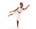 Young african-american ballet dancer in arabesque