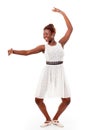 Young african-american ballet dancer in demi-plie Royalty Free Stock Photo