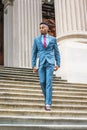 Young African American Businessman with beard working in New York Royalty Free Stock Photo