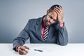 Young African American Businessman Being Sneaky On Laptop Royalty Free Stock Photo