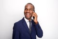 Young african american businessman talking with mobile phone Royalty Free Stock Photo