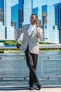 Young African American Businessman traveling in New York City Royalty Free Stock Photo