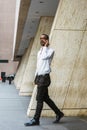 Young African American businessman traveling, working in New York Royalty Free Stock Photo