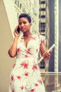 Young African American Businesswoman working in New York Royalty Free Stock Photo