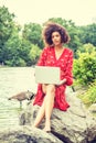 Young African American College Student with afro curly hair studying in New York City Royalty Free Stock Photo