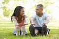 Young African American Couple Exercising In Park Royalty Free Stock Photo