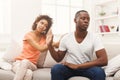 Young black couple quarreling at home Royalty Free Stock Photo