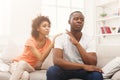 Young black couple quarreling at home Royalty Free Stock Photo