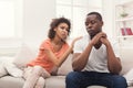 Young black couple quarreling at home Royalty Free Stock Photo