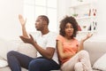 Young black couple quarreling at home Royalty Free Stock Photo