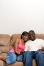 Young African american couple in their Living Room Royalty Free Stock Photo