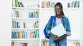 Young african american female student with braids and copy space Royalty Free Stock Photo