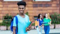 Young african american male student with group of international students Royalty Free Stock Photo