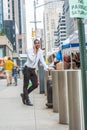 Young African American Man with beard, traveling in New York Royalty Free Stock Photo