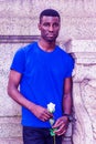 Young African American Man missing you in New York City Royalty Free Stock Photo