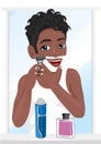 Young african american man shaving