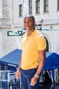 Young African American man traveling in New York City Royalty Free Stock Photo