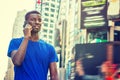 Young African American Man traveling in New York Royalty Free Stock Photo