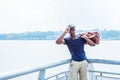 Young African American Man traveling in New York Royalty Free Stock Photo