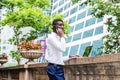 Young African American Man working in New York City Royalty Free Stock Photo