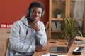 Young African-American Musician Looking at Camera Royalty Free Stock Photo
