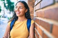 Young african american student girl smiling happy at university campus Royalty Free Stock Photo