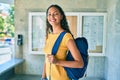 Young african american student girl smiling happy walking at university campus Royalty Free Stock Photo