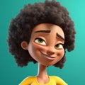 Young african american woman with afro hairstyle, 3d rendering