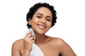 young african american woman with bath towel Royalty Free Stock Photo